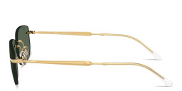 Shop Ray-Ban Logo Signature Unisex Rimless Irregular Sunglasses in Arista Gold online.