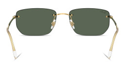 Shop Ray-Ban Logo Signature Unisex Rimless Irregular Sunglasses in Arista Gold online.