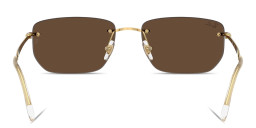 Shop Ray-Ban Logo Signature Unisex Rimless Irregular Sunglasses in Arista Gold online.