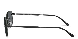 Shop Ray-Ban Logo Signature Unisex Rimless Irregular Sunglasses in Black online.