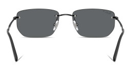 Shop Ray-Ban Logo Signature Unisex Rimless Irregular Sunglasses in Black online.