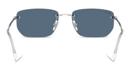 Shop Ray-Ban Logo Signature Unisex Rimless Irregular Sunglasses in Silver online.