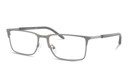Shop Armani Exchange A|X Logo Wide Rectangle Eyeglasses in Gunmetal online.