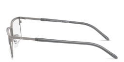 Shop Armani Exchange A|X Logo Wide Rectangle Eyeglasses in Gunmetal online.