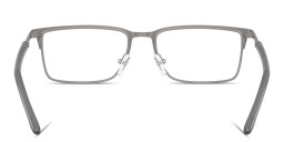 Shop Armani Exchange A|X Logo Wide Rectangle Eyeglasses in Gunmetal online.