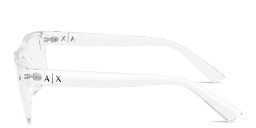 Shop Armani Exchange A|X Logo Rectangle Eyeglasses in Clear online.