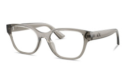Shop Armani Exchange A|X Logo Cat-Eye Eyeglasses in Transparent Grey online.