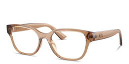 Shop Armani Exchange A|X Logo Cat-Eye Eyeglasses in Transparent Brown online.