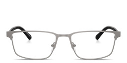 Shop Emporio Armani Eagle Logo Rectangle Eyeglasses in Matte Gunmetal online.
