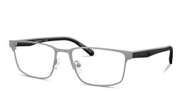 Shop Emporio Armani Eagle Logo Rectangle Eyeglasses in Matte Gunmetal online.