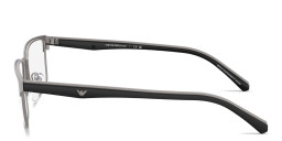 Shop Emporio Armani Eagle Logo Rectangle Eyeglasses in Matte Gunmetal online.