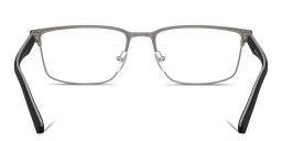 Shop Emporio Armani Eagle Logo Rectangle Eyeglasses in Matte Gunmetal online.