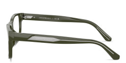 Shop Emporio Armani Logo Signature Rectangle Eyeglasses in Green online.