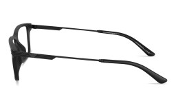 Shop Emporio Armani Eagle Logo Wide Rectangle Eyeglasses in Matte Black online.