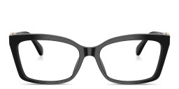 Michael Kors Garzeno Wide Rectangle Eyeglasses in Black – Product Photo 1