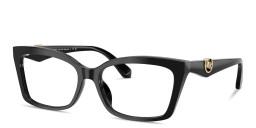 Shop Michael Kors Garzeno Wide Rectangle Eyeglasses in Black online.