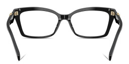 Shop Michael Kors Garzeno Wide Rectangle Eyeglasses in Black online.
