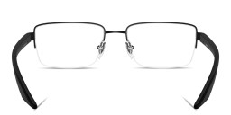 Shop Prada Linea Rossa Logo Signature Half-Rim Pillow Eyeglasses in Rubber Black online.