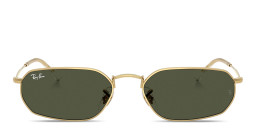 Shop Ray-Ban Logo Signature Unisex Irregular Sunglasses in Arista Gold online.