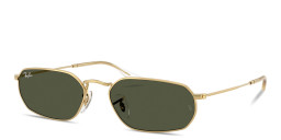 Shop Ray-Ban Logo Signature Unisex Irregular Sunglasses in Arista Gold online.