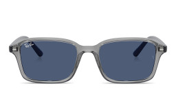 Ray-Ban Embossed Logo Kids Square Sunglasses in Transparent Grey – Product Photo 1