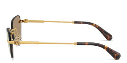 Shop Swarovski Crystal-Embellished Rimless Irregular Sunglasses in Gold online.