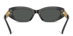 Shop VERSACE Greca Cat-Eye Sunglasses in Black online.