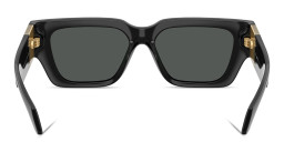 Shop VERSACE Medusa Square Sunglasses in Black online.