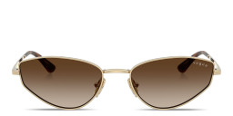 Shop Vogue Eyewear Engraved Logo Cat-Eye Sunglasses in Pale Gold online.