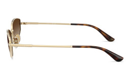 Shop Vogue Eyewear Engraved Logo Cat-Eye Sunglasses in Pale Gold online.