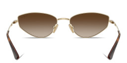 Shop Vogue Eyewear Engraved Logo Cat-Eye Sunglasses in Pale Gold online.