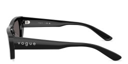 Shop Vogue Eyewear Logo Lettering Rectangle Sunglasses in Black online.