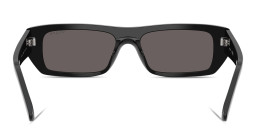 Shop Vogue Eyewear Logo Lettering Rectangle Sunglasses in Black online.