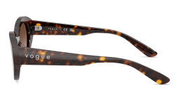 Shop Vogue Eyewear Logo Lettering Irregular Sunglasses in Dark Havana online.