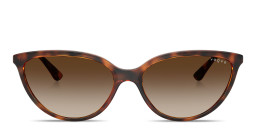 Shop Vogue Eyewear Engraved Logo Cat-Eye Sunglasses in Dark Havana online.