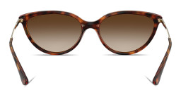 Shop Vogue Eyewear Engraved Logo Cat-Eye Sunglasses in Dark Havana online.