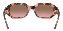 Shop Vogue Eyewear Logo Lettering Irregular Sunglasses in Havana online.