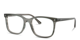 Shop Ray-Ban Optics Unisex Square Eyeglasses in Striped Grey online.