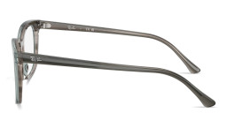 Shop Ray-Ban Optics Unisex Square Eyeglasses in Striped Grey online.