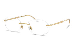 Shop Ray-Ban Optics Unisex Rimless Oval Eyeglasses in Arista Gold online.