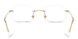 Shop Ray-Ban Optics Unisex Rimless Oval Eyeglasses in Arista Gold online.