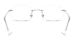 Shop Ray-Ban Optics Unisex Rimless Oval Eyeglasses in Silver online.