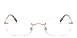 Shop Ray-Ban Optics Unisex Rimless Oval Eyeglasses in Pink online.
