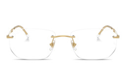 Shop Ray-Ban Optics Unisex Rimless Irregular Eyeglasses in Black online.