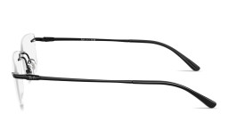 Shop Ray-Ban Titanium Optics Unisex Wide Rimless Rectangle Eyeglasses in Black online.