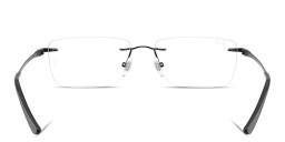 Shop Ray-Ban Titanium Optics Unisex Wide Rimless Rectangle Eyeglasses in Black online.