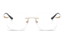 Shop Ray-Ban Titanium Optics Unisex Rimless Square Eyeglasses in Rose Gold online.