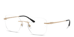 Shop Ray-Ban Titanium Optics Unisex Rimless Square Eyeglasses in Rose Gold online.