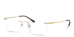 Shop Ray-Ban Titanium Optics Unisex Rimless Square Eyeglasses in Light Gold online.