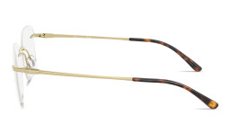 Shop Ray-Ban Titanium Optics Unisex Rimless Square Eyeglasses in Light Gold online.